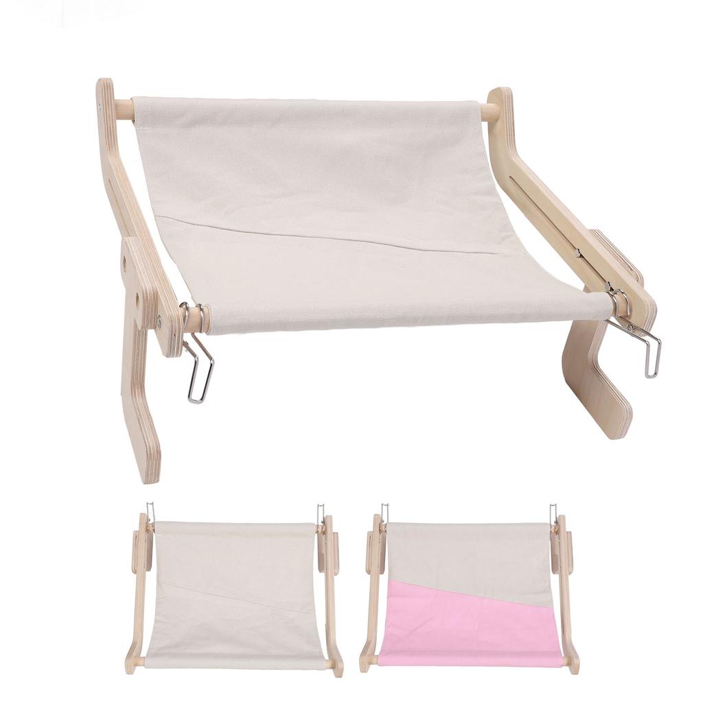 Katzenbank-Fensterstange, Holzrahmen, stabile Struktur, bequeme Wandhalterung, Katzenhängematte am Bett