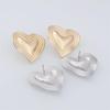 Gold Color Metal Heart Stud Earrings for Women Three-layers Uneven Side Love Heart Female Earrings Punk Cool Ear Jewelry