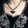 Thorn Skull Moth Pendant Necklace - Gothic Hip-Hop Style with Punk Barbed Wire Chain