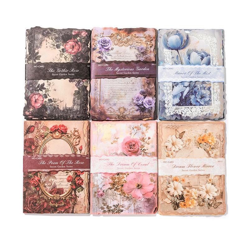 Momo Material Secret Garden Floral Journal DIY Paper Pack - 30 Sheets