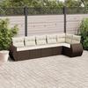 VidaXL Garden Lounge Set with Cushions 6 Pcs, Patio Sofas, Patio Furniture Set, Outdoor Furniture, Brown 3221392