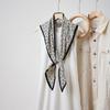 Spring and Summer Simulated Silk Rhombus Scarf Fashionable Korean Retro Bag Head Triangular Scarf Thin Cool Skin-friendly Sunscreen Silk Scarf