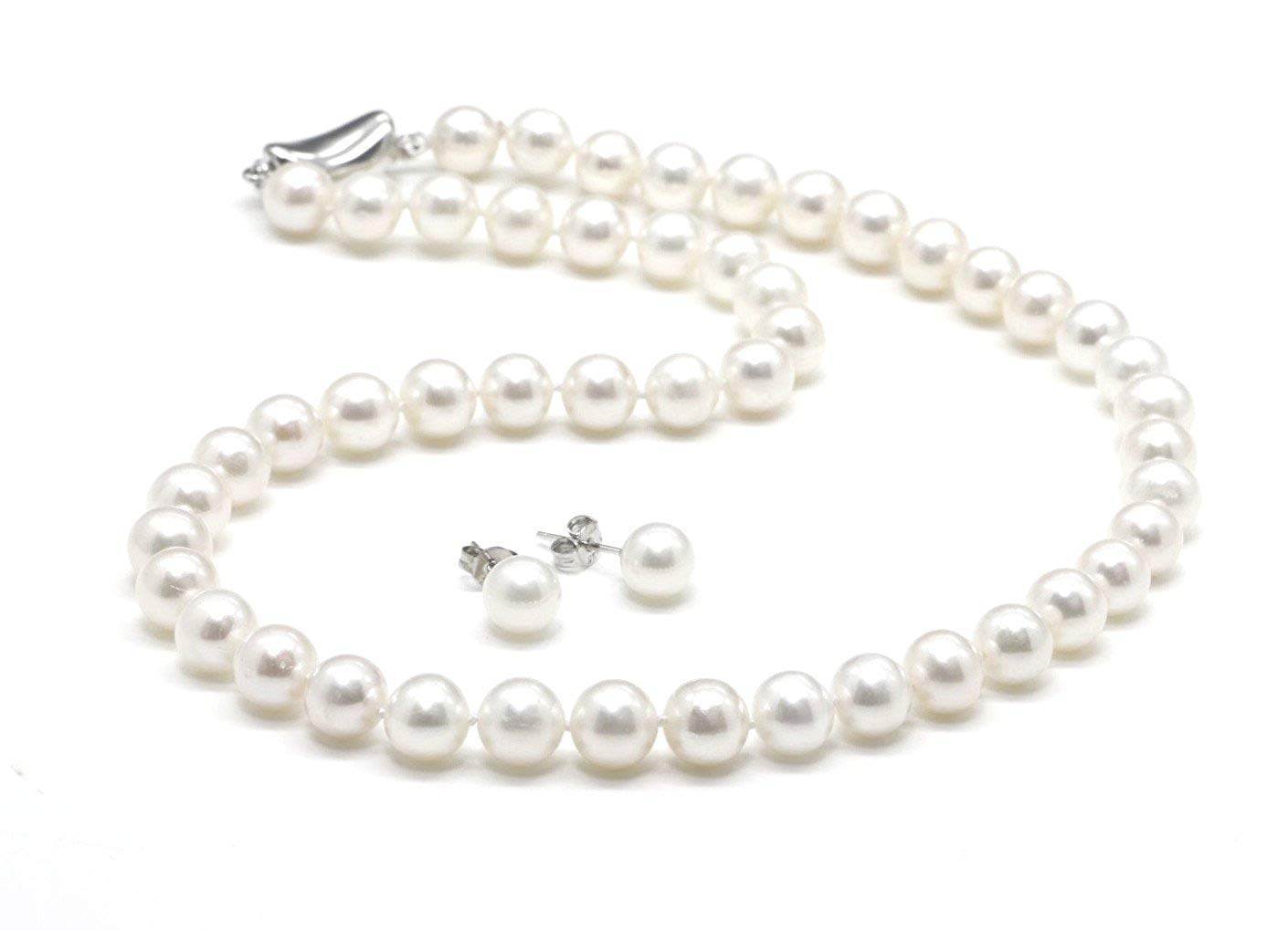 

Намисто та сережки з натуральними перлами Сережки для урочистих подій Поставляється разом із скринькою-сердечком для перлин [Tsuyata Ururu] (або встановити) 7,0-7,5 мм