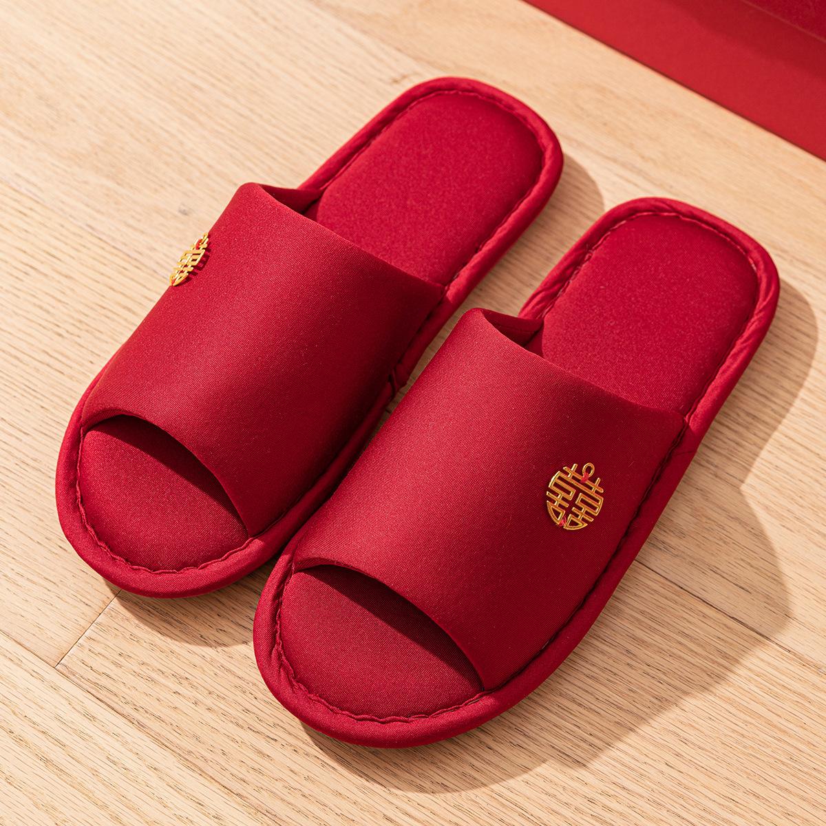 

Лидани свадебные тапочки свадебные праздничные красные мужские и женские пары весна и осень легкая роскошь свадебные красные тапочки 42~43