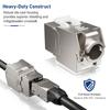 Cat6a Cat7 Cat8 Keystone-Buchse Cat7 RJ45 STP Werkzeuglos Typ Zinklegierung Modulbuchsen Adapter Kupplung für 22 bis 26 AWG Massivdraht