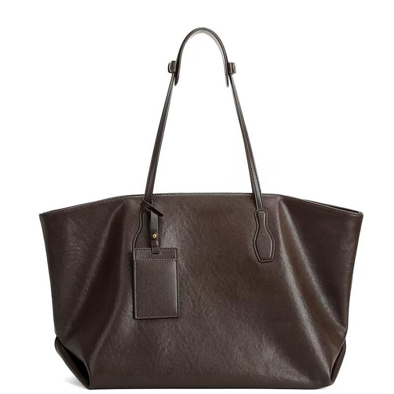 Cowhide Genuine Leather Large Soft Shoulder Tote Bags For Women 2026 Luxury Designer Big Shopping Work Ladies Handbags