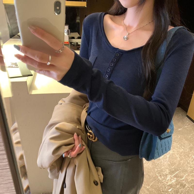 In Stock: Women's High-End White Long-Sleeve Base Layer T-Shirt for Autumn/Winter 2026