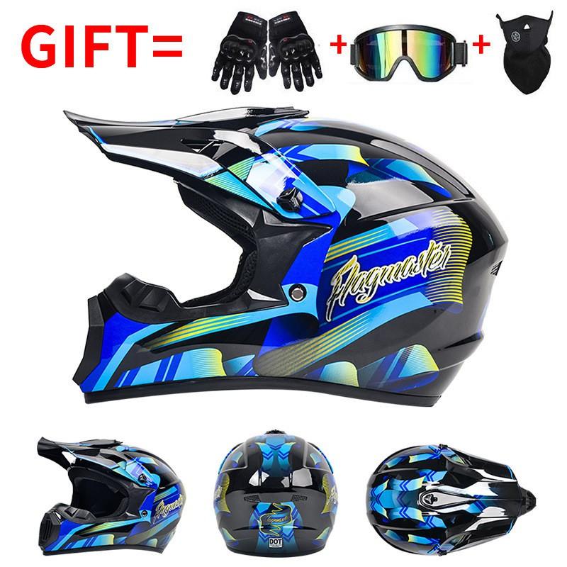 DOT Certified Full Face Off-Road Motorcycle Helmet Dirt Bike ATV Trail Riding Safety Gear