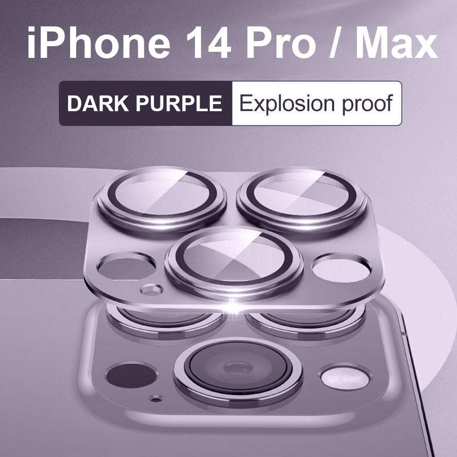 

Защитная пленка для объектива камеры iPhone 14 Pro Max 14 Plus из алюминиевого сплава Eagle Eye, защитное кольцо с пастой 14 Pro/14 Pro Max фиолетовый