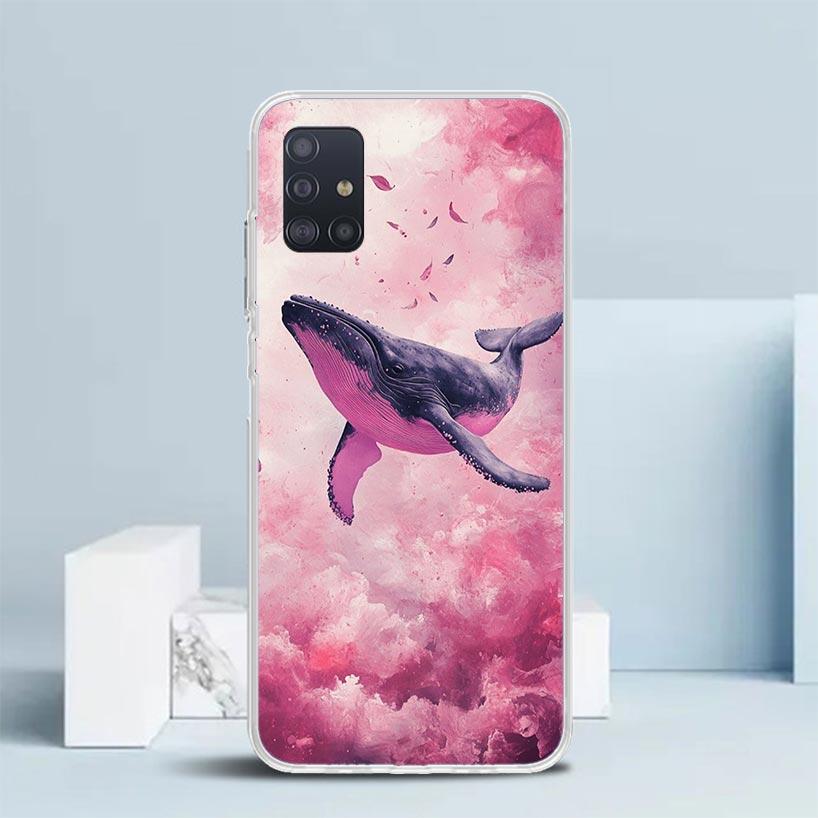 Humpback Whale Sea Giant Soft Cover for Samsung Galaxy A12 A22 A32 A52 A72 A02S Phone Case Note 20 Ultra 10 S10 Plus A51 A71 A50
