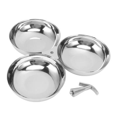 304 Stainless Steel Snack Plate Durable Easy To Clean 3 In 1 Safe Fruit Plate for Nut Candy Type 1