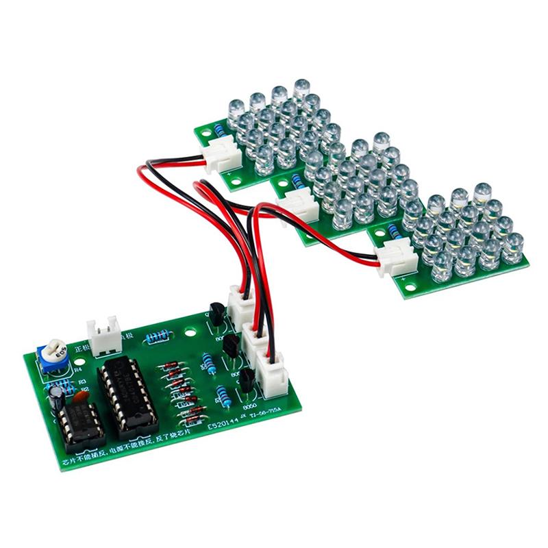 Cd4017+Ne555 Rot Weiß Blau LED Wasserlicht Produktion DIY Kit Löten Lernen Elektronisches Modul Ersatzteile Tj-56-715 DC 12V