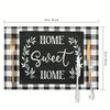 4Pcs, Black and White Checkered Letter Placemats, the Best Placemats, Washable, Suitable for Holiday Parties, Home Decor