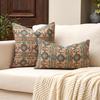 Soft Retro Floral Jacquard Cushion Cover - Without Pillow Insert