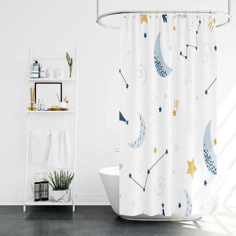 isn't wind simple home bathroom shower curtain small fresh partition  waterproof mildew-proof opaque
