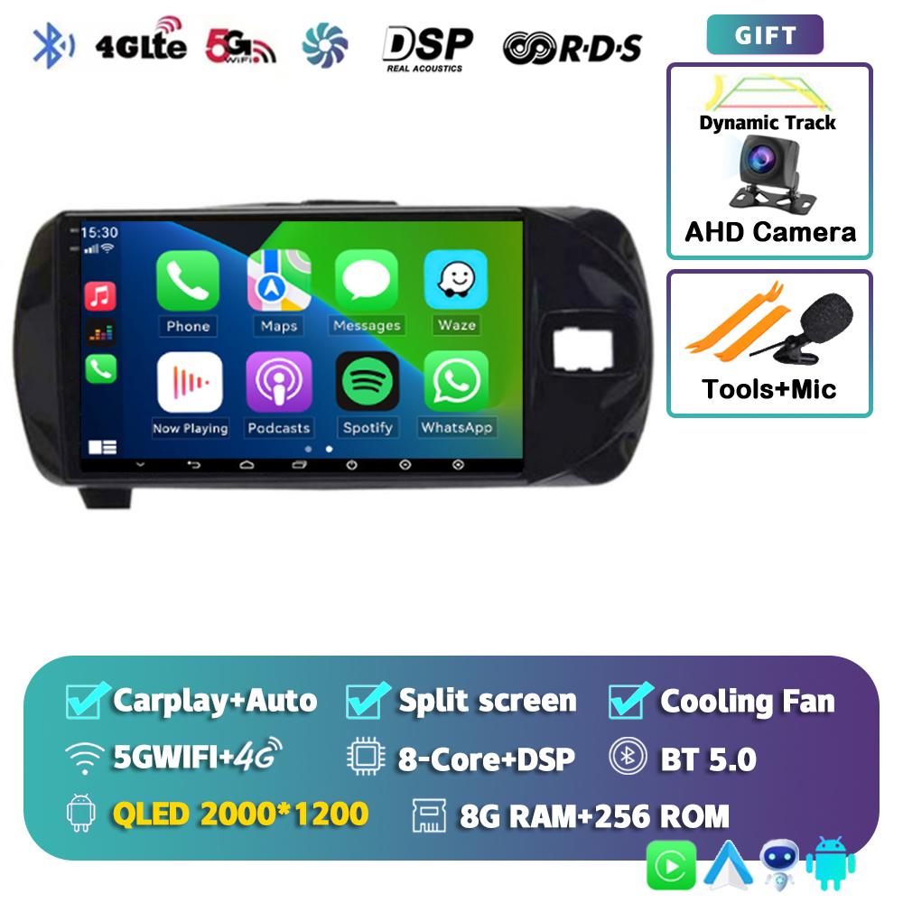 Android 14 Carplay For Toyota Vitz 3 XP130 2014 2015 2016 2017 2018 2019 Car Radio Multimedia Video Player Navigation GPS Stereo