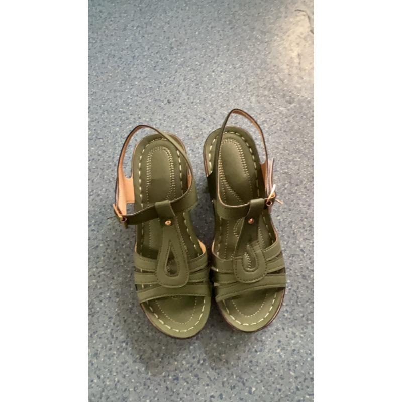 Women's Solid Color Fashion Sandals, Summer T-strap High Heels, Casual Single Strap Non-slip Thick Heel Shoes