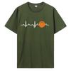 Basketball Heartbeat TShirt Unisex Birthday Gifts Short Sleeves Funny Tees O Neck Cotton Clothes Humor T Shirt