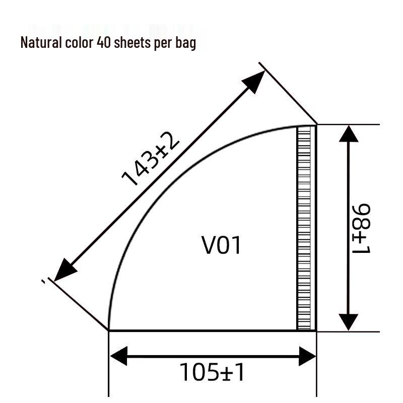 Premium Cone-Shaped Disposable Coffee Filters, Food Grade, Compatible with V60 for 1-4 Servings.