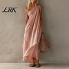 Comfortable Daily Dress Women's Summer One Shoulder Beach Sundress, Pleated A-line Lightweight Women Flowy Long Dress, Casual Loose Travel Vacation