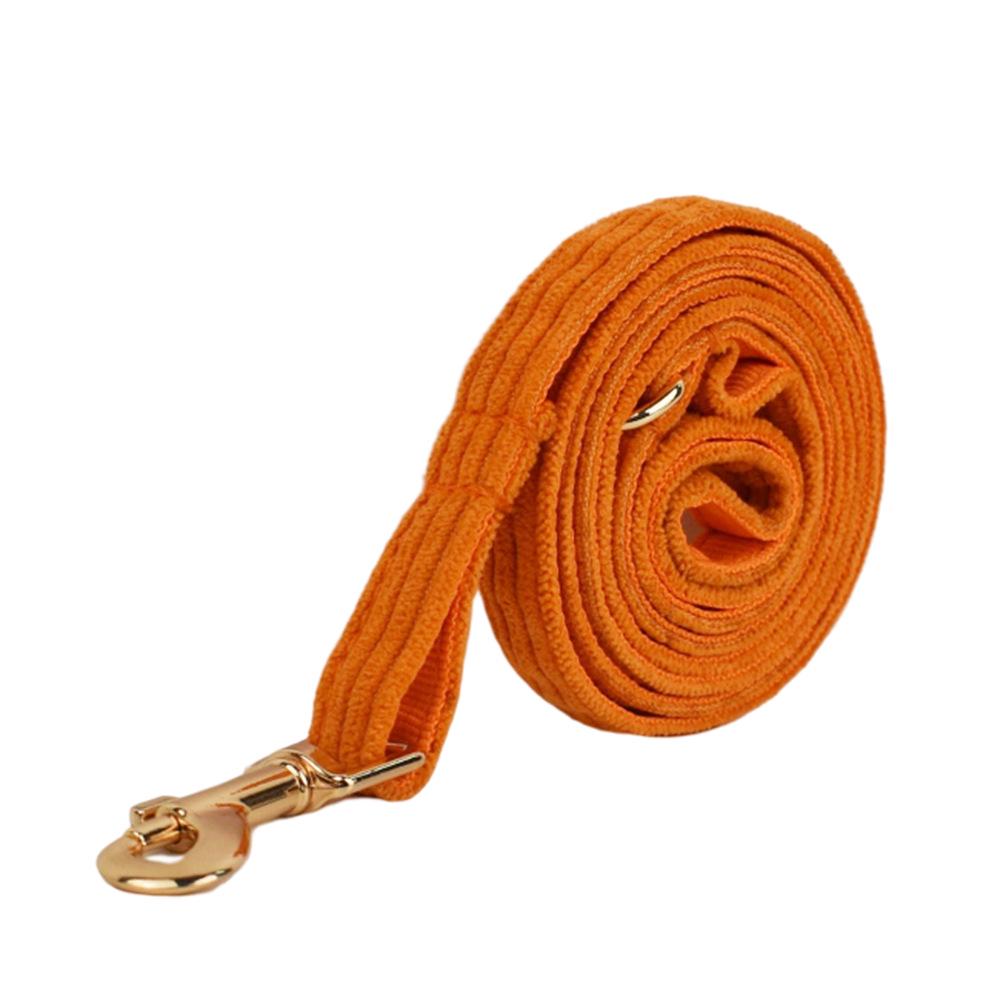 Orange Corduroy Cat Collar Set with Bell and Bow Tie