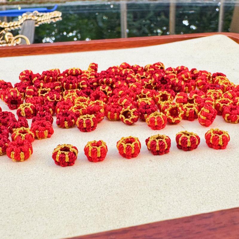 Seiko Handmade Woven Lantern & Lotus Knot Spacer Beads - Non-slip Hand Rope Accessories with 3mm Hole