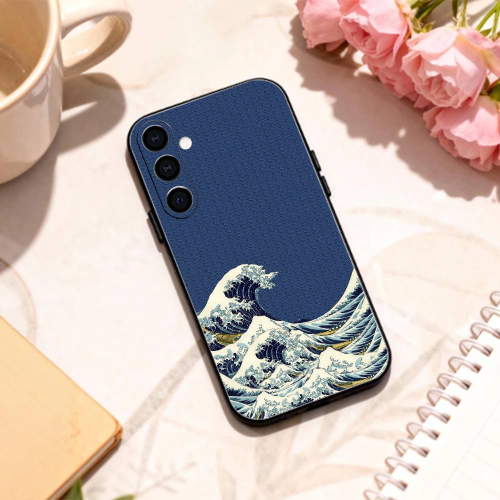 Cool G-Great W-Wave Kanagawa Phone Case For Samsung Galaxy A73,A72,A71,A70,A53,A52,A51,Others Soft Black Shell