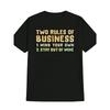 Herren Freizeit-T-Shirt mit Muster Zwei Gesetze des Geschäfts Inspirierender Aufdruck Schwarzer Rundhalsausschnitt Sommer Kurzarm