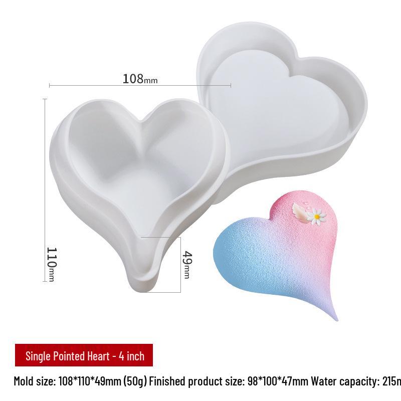 Sanshin Heart Silicone Mold for Mousse, Pastry, Chocolate, and Jelly Baking