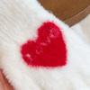 Plush Warm Gloves Love Heart Full Finger Mittens Warm Women Gloves  Women