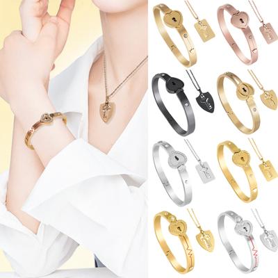 Classic Couple Bracelet Choker Set Bright Luster Polishing Decorative