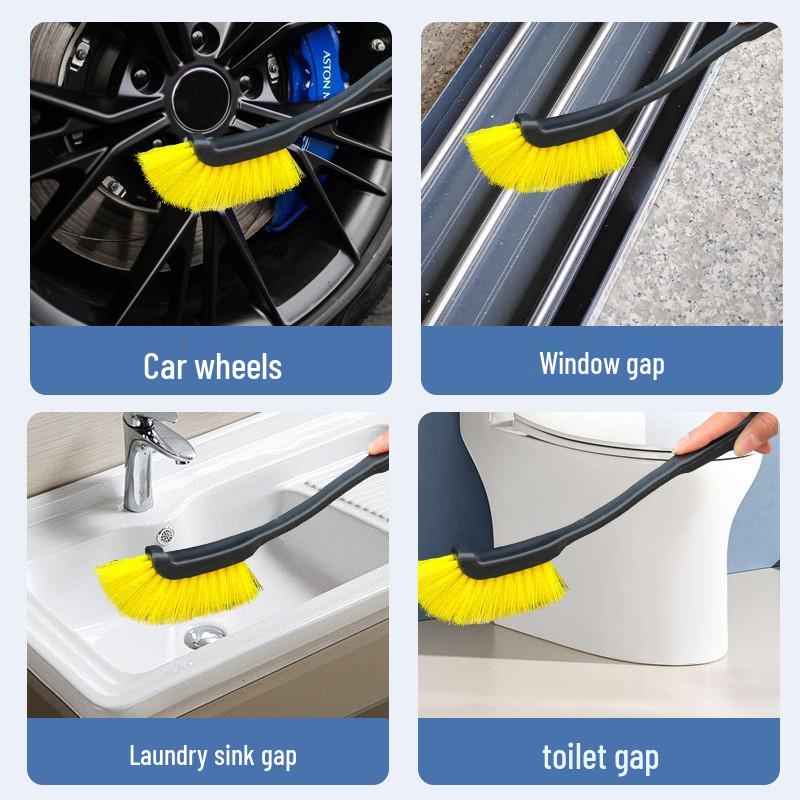 Multi-Purpose Car Wheel & Tire Brush with Soft and Hard Bristles