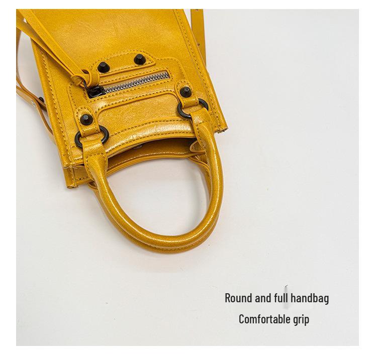 2026 Women's Trendy Rivet Motorcycle Crossbody Bag - High-Quality Textured Phone Handbag