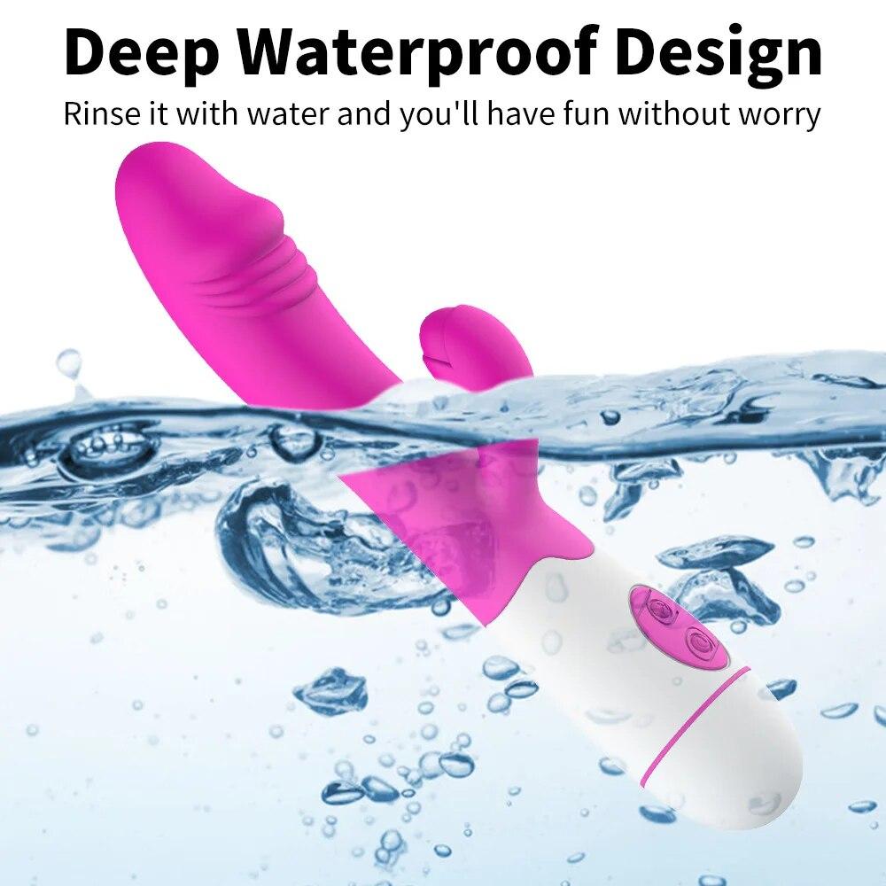 Vibrator pentru iepure, reîncărcabil, cu 30 de viteze, din silicon pentru adulți, clitoris, clitoris, jucărie sexuală, punct G, cu dublu motor, pentru femei și femei.