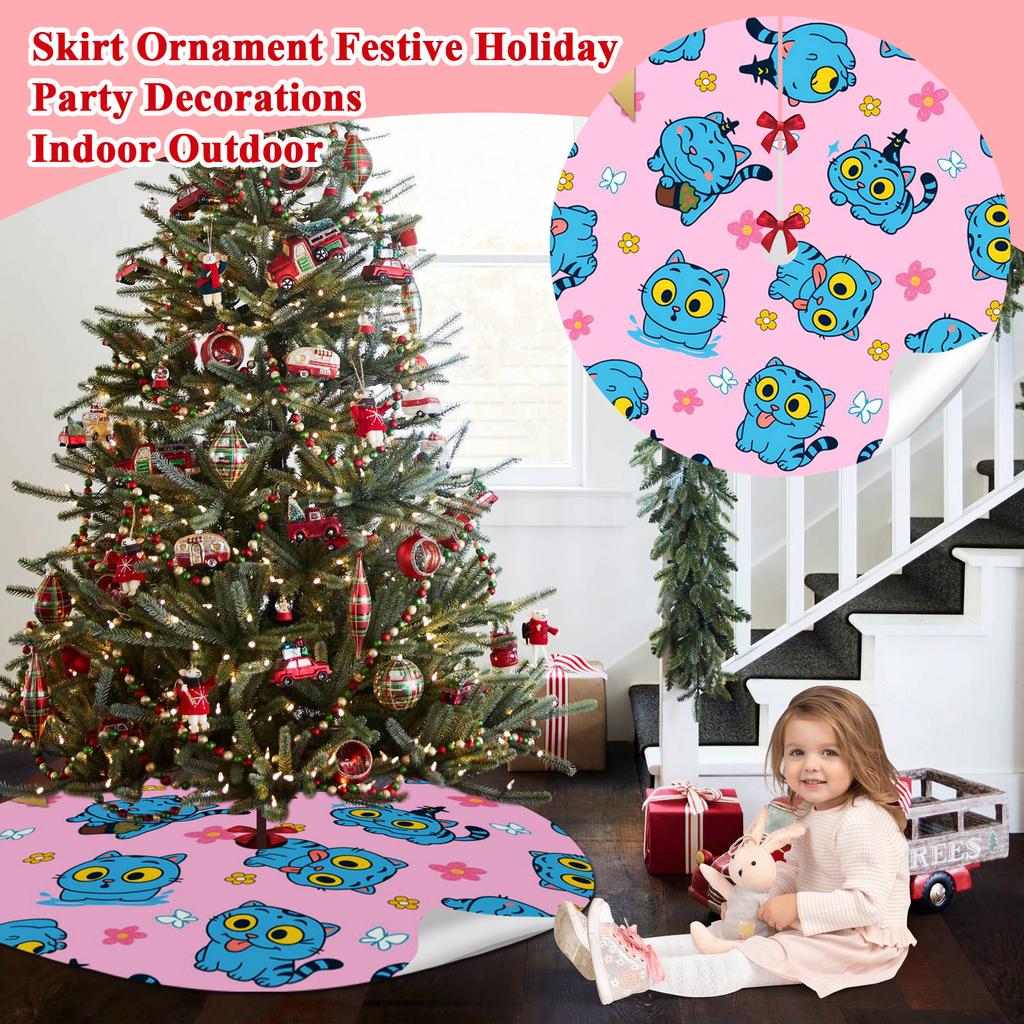 Christmas Tree Skirt Decoration For Home Xmas Tree Decorations Skirt Ornament Festive Holiday Party Decorations Indoor Outdoor 90cm