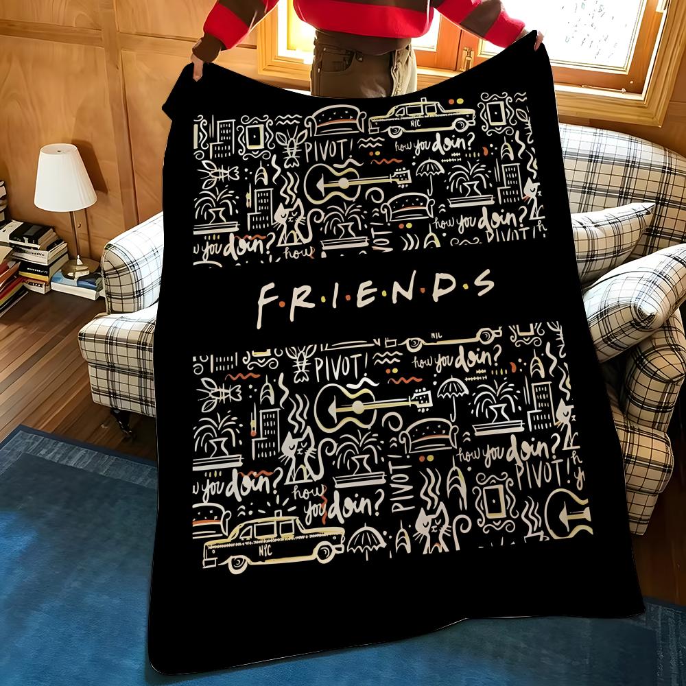 Drama F-Friends Throw Flannel Cozy Print Blanket, Portable, Durable Machine Washable Cute Cool