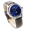 The STAC Japanese-made 36mm Antique Retro Wristwatch for Men and Women, Unisex, Moon Phase Arabic with Blue-Brown Crocodile, ST-MF001