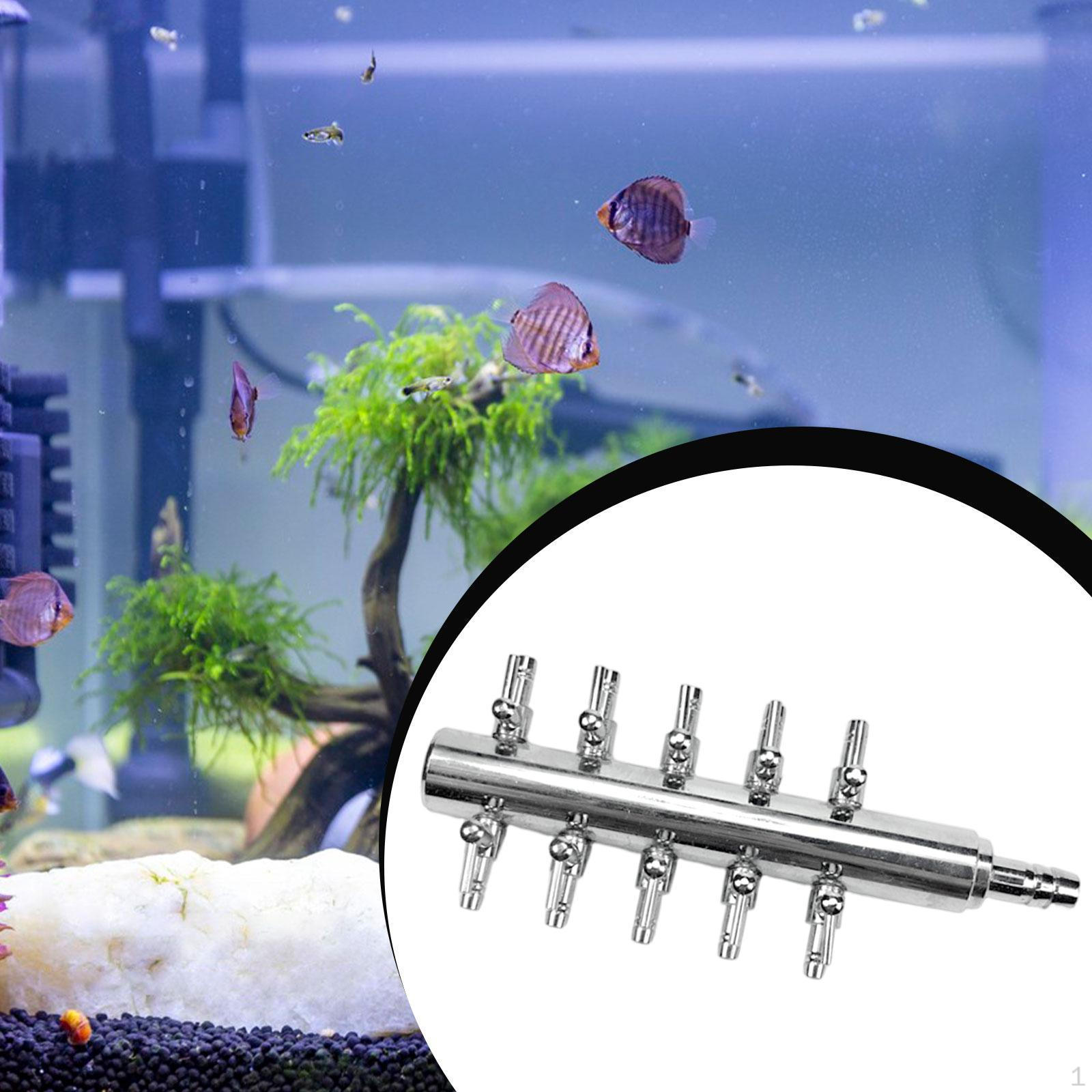 

Aquarium Air Control Valve 8mm Inlet, 4mm Outlet Tubing Splitter Professional Practical Distributor 10 Way