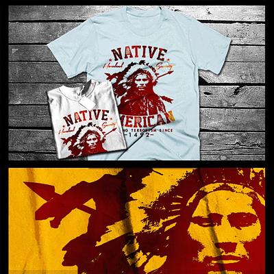 Native American T-shirt American Indian Indigenous Warrior Pride Headdress Tee