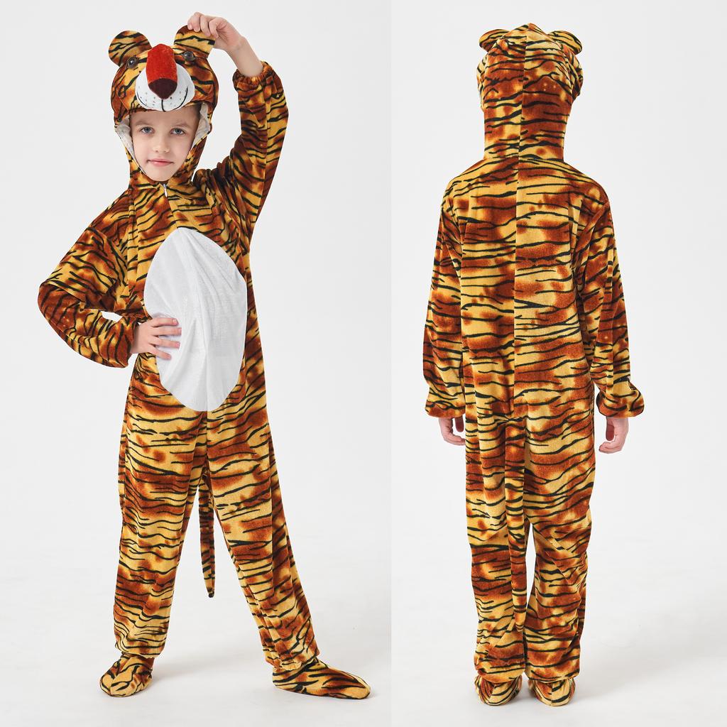 Multiple Styles Kids Cute Little Animals Jumpsuit Dinosaur Tiger Wolf Rabbit Giraffe Children Boys Girls Halloween Cosplay Suit
