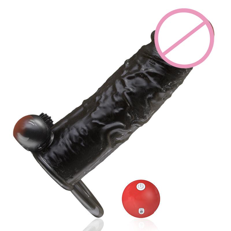 Vibrating Condoms Enlargement For Men Reusable Condoms Dildo Vibrator Penis Ring Sleeve Adult Sex Shop Sex Toy for Couples
