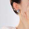 Pearl Stud Earrings  High-end Zircon Feather Design Earrings Women's Fashion Light Luxury Earrings