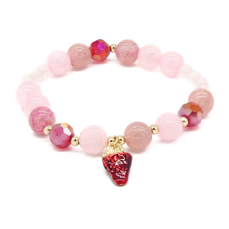 

LUXY MOON Клубничный Кристалл Розовый Кристалл Опал Леди Бусы Браслет из натурального камня Pure natural розовый