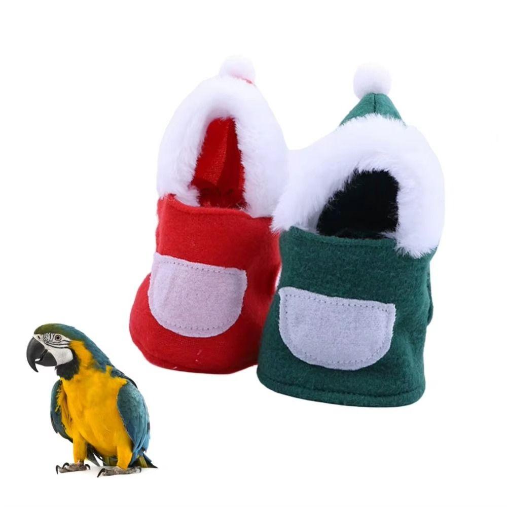 

Fastener Tape Pet Bird Clothes Cute Bird Costume Funny Parrot Coat New Year L червоний
