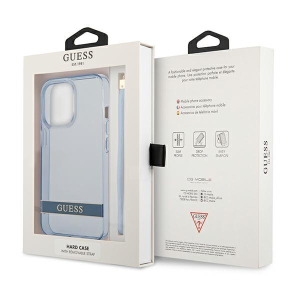 Guess Guhcp13Lhtsgsb Iphone 13 Pro / 13 6,1 Niebieski/Blue Hardcase Translucent Stap