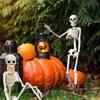 Halloween Full Body Skeleton Decoration 40cm Movable Plastic Hanging Skeleton for Graveyard Haunted Home Evil Party Decor