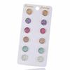 6Pairs/Set Unique Amethyst Natural Stone Crystal Durzy Earrings Jewelry Quartz Ear Stud