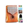 Kalimba, 17 keys, mahogany, pre-tuned, with scale markings, includes Japanese sheet music, a perfect gift for children and adults. All-in-one kit.
