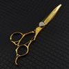 6.0 Inch Fmx-21 Nepson Gold Hollow Handle Hair Scissors, Hair Scissors, Flat Scissors, Bangs Scissors, Tooth Scissors
