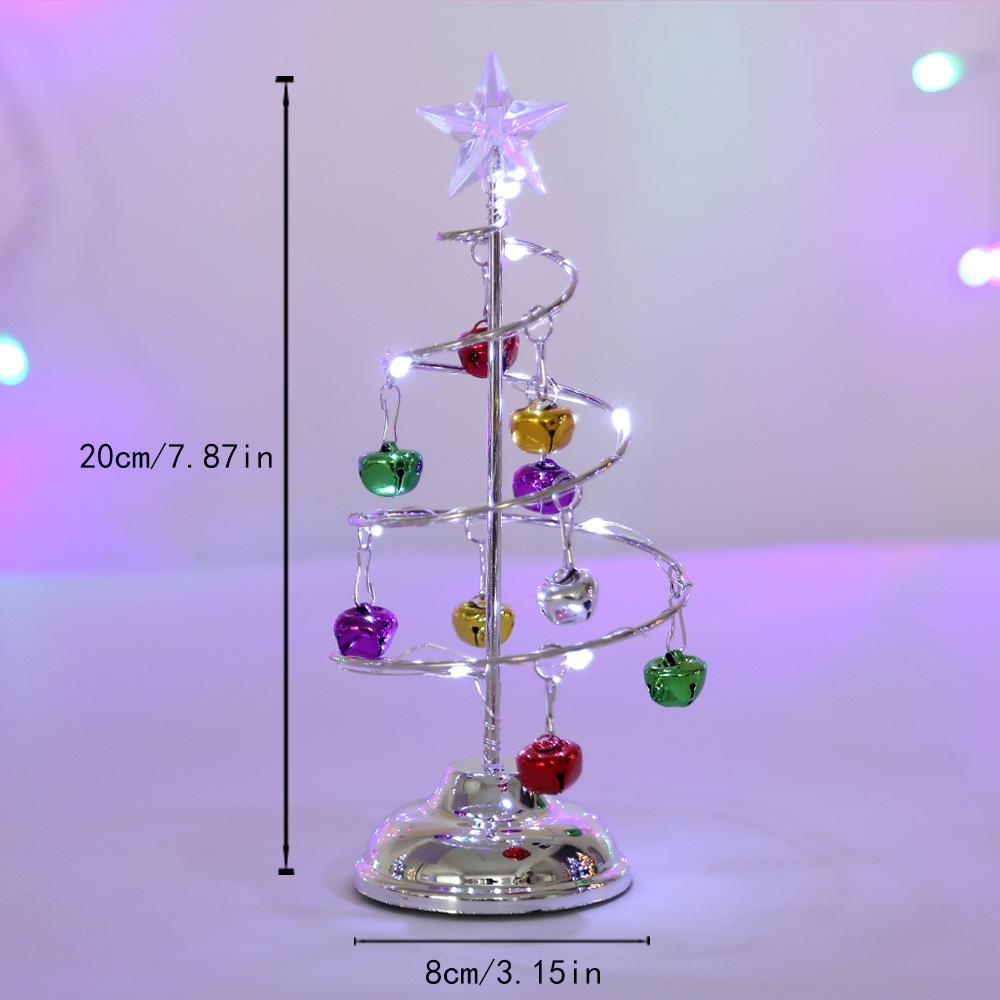 Crystal Star Christmas Tree LED Lights Battery Operated Desk Table Lamp Decorative Iron Tree for Living Room Bedroom